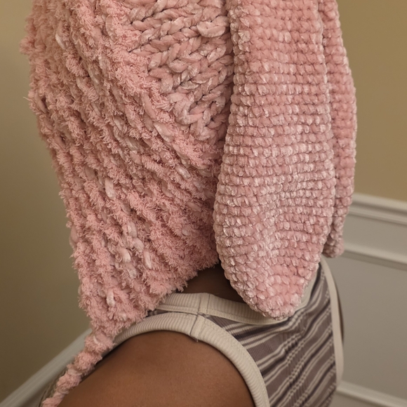 Pink Plush Bunny Bonnet